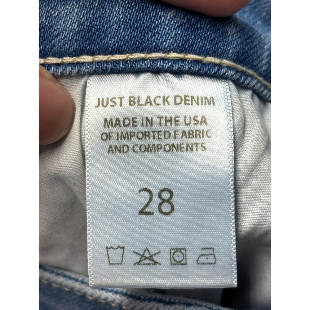 Just Black Denim Flare Jeans Womens 28X33 Light Wash High Rise Made in USA - Picture 6 of 14